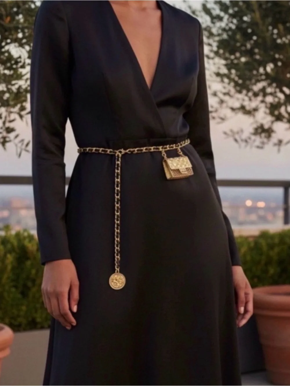 Luxury Chain Belt with Mini Handbag Charm